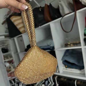 Golden rhinestones bag